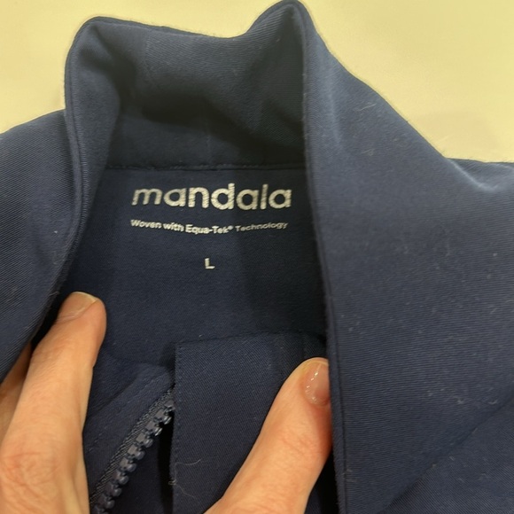 Mandela Modern zip up Scrub Jacket Navy Large item# 3Z - Picture 8 of 9